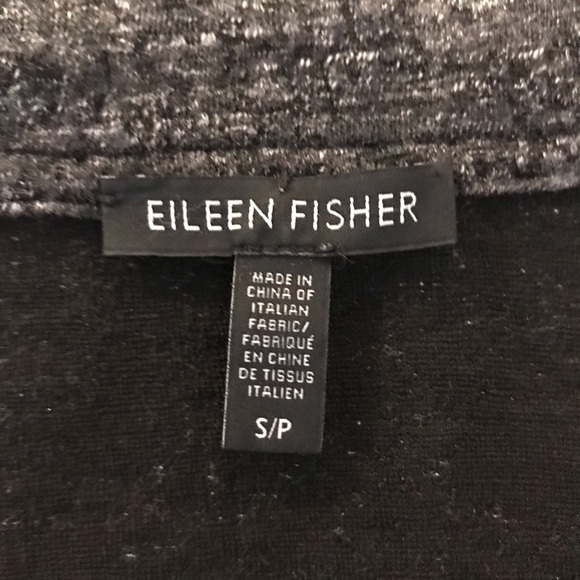 Eileen Fisher Charcoal Drape Front Cardigan - Picture 7 of 9
